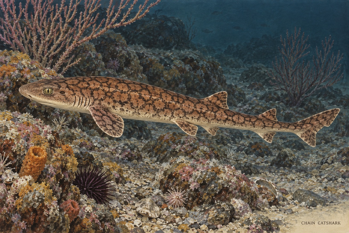 Natural-history painting: Chain catshark