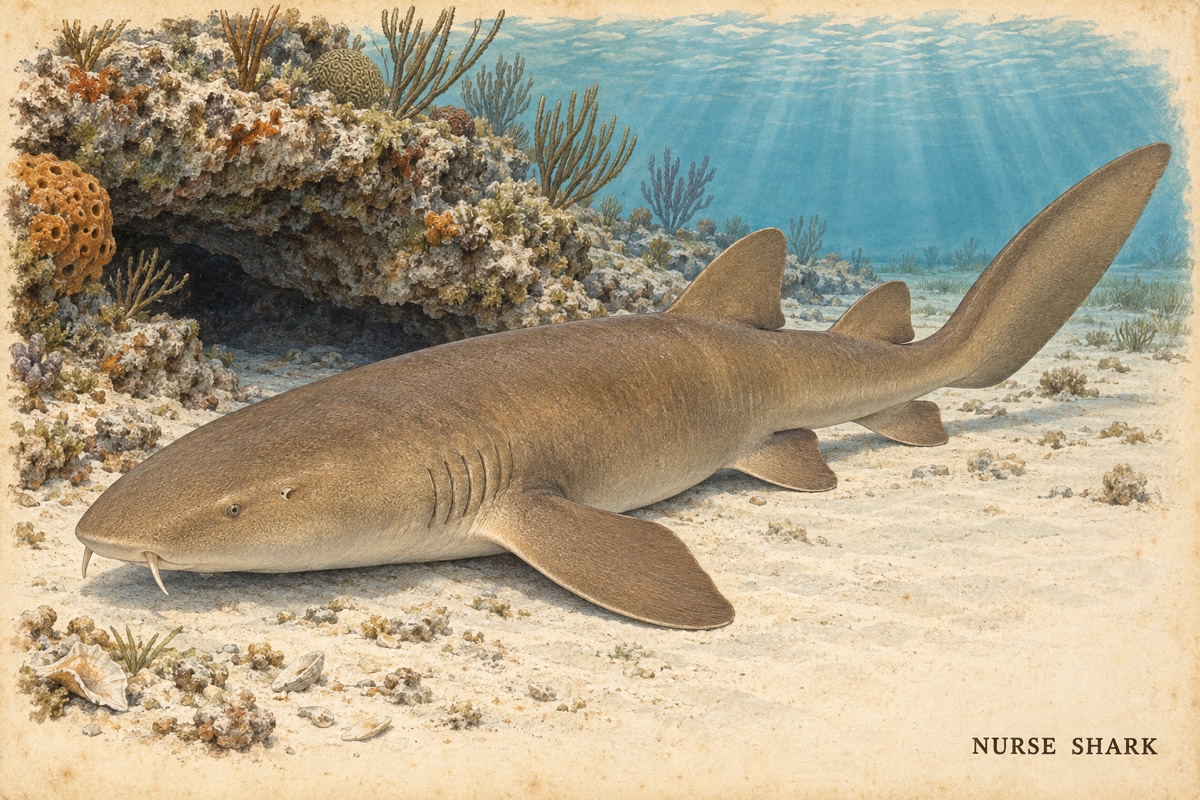 Natural-history painting: Nurse shark