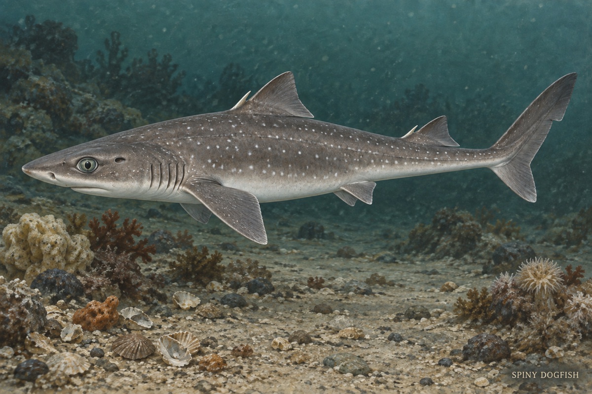 Natural-history painting: Spiny dogfish
