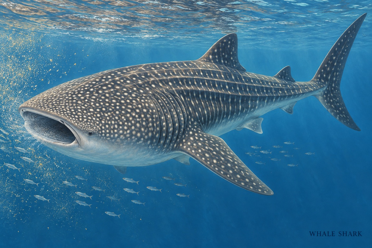 Natural-history painting: Whale shark